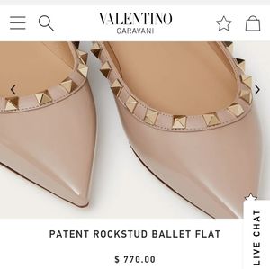BNWOB Valentino rockstud rose flats size 5.5